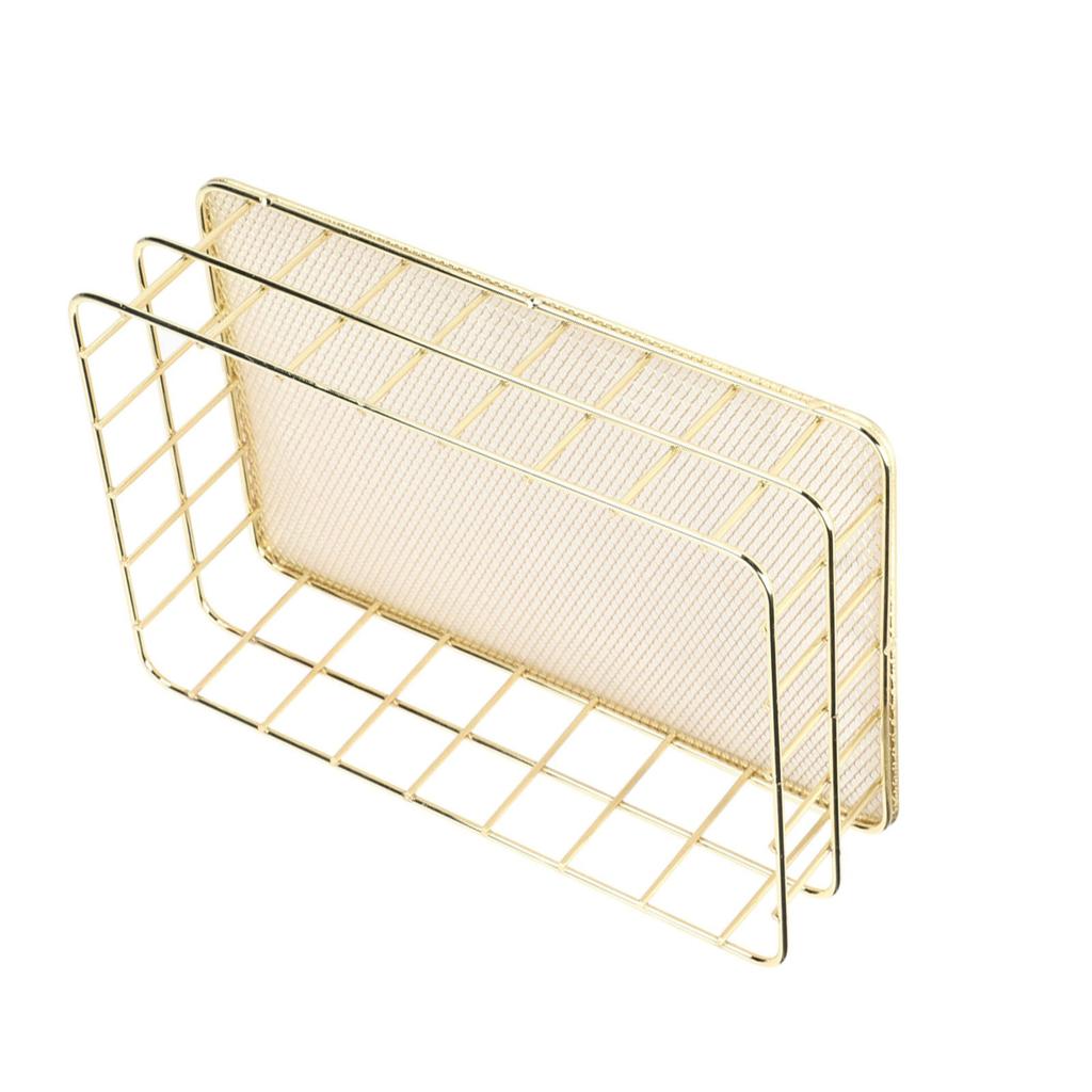 Золотая железная корзина для хранения Многофункциональный органайзер для хранения на рабочем столе из проволочной сетки для дома