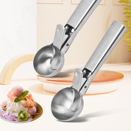 Ice Cream Scoop Stainless Steel Easy To Clean Perfect Circle Design Food Grade Dishwasher Safe Ice Cream Scoop