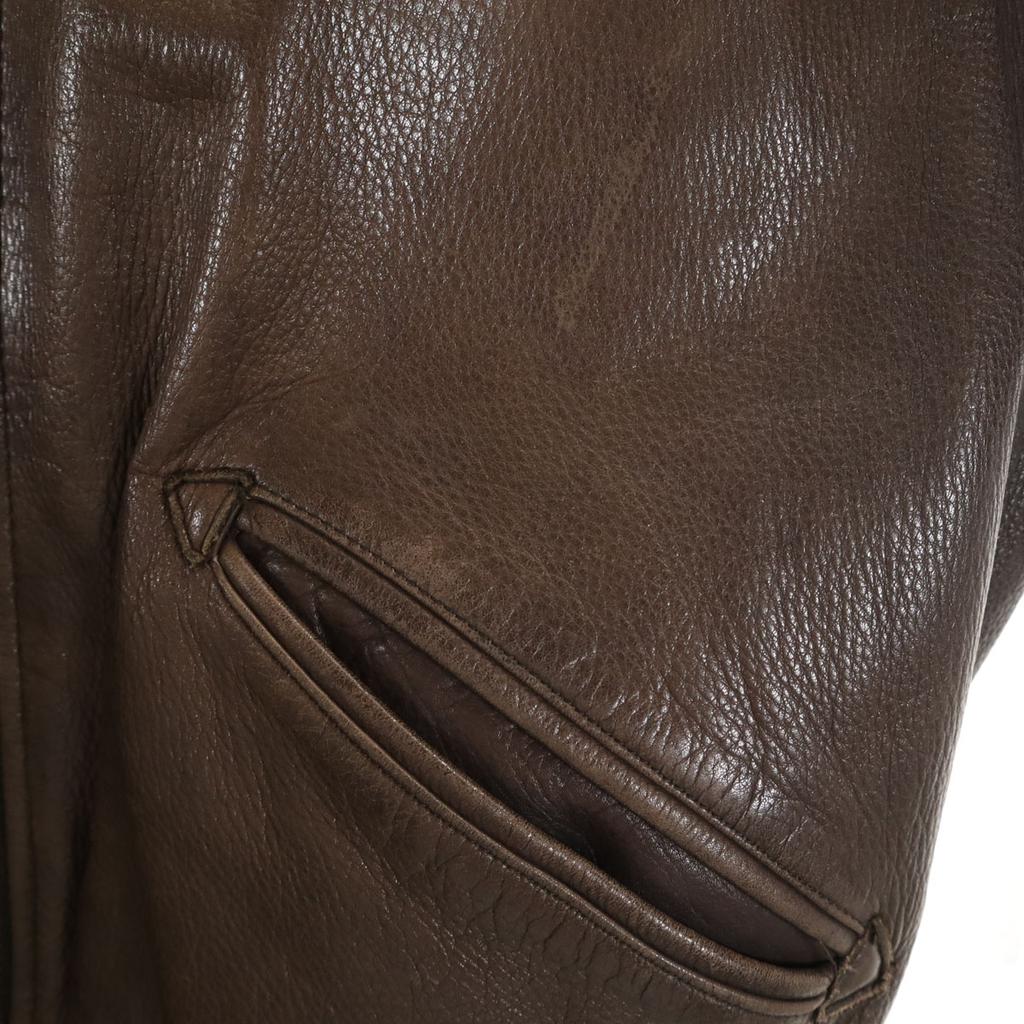 AVIREX 90-е Старая кожаная куртка S Коричневый Блузон Мужская Б/У