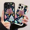 JT133 Рождественское Искусство Новогоднее Дерево для iPhone 17 16 15 Pro Max Samsung S26 S25 S24 Ultra A17 A16 A07 A56 A06 Xiaomi 15T Redmi 15c 14c 13C Мягкий Чехол из ТПУ