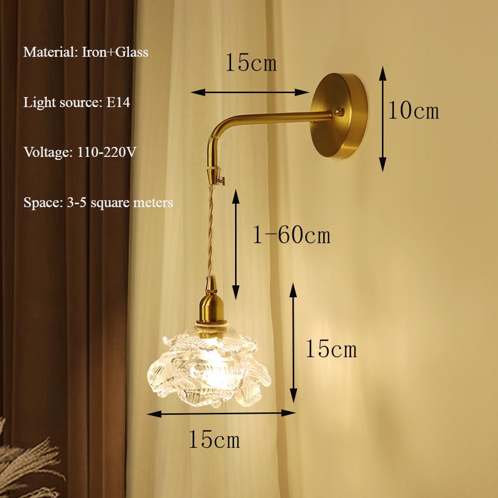 Ретро Роскошный Подвесной Светильник Из Розового Стекла Полностью Медный Фон Гостиной Спальни Кабинета Люстры Столовой Бара Светодиодные Огни