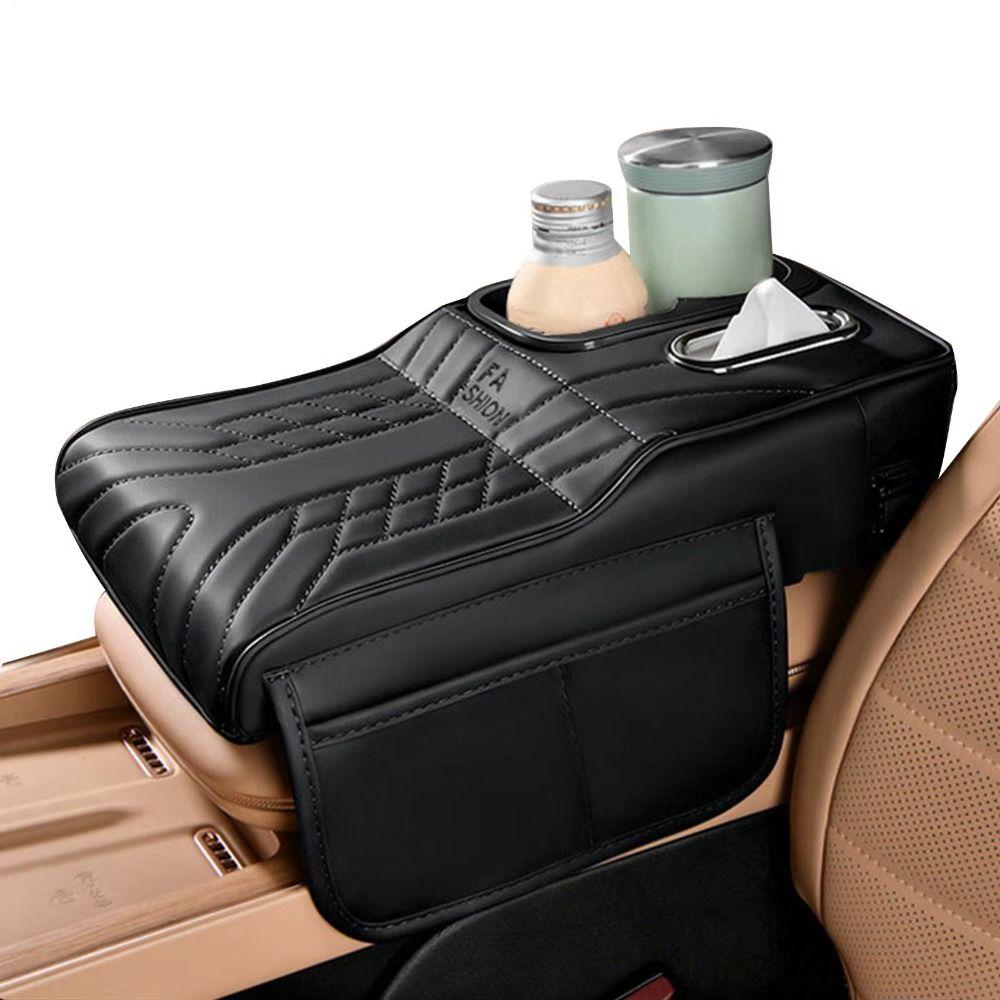 Height Increase Car Armrest Box PU Leather Arm Rest Heightening Pillow Center Console Pad Truck