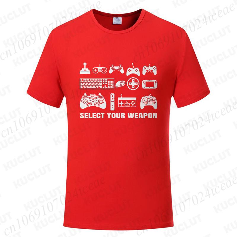 T Shirt for Unisex Clothing Fashion Gamer T Shirts Select Your Weapon Gamer Party Tee Dad Boy Gift Casual Oversized Clothes