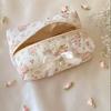 Sweet Women Lace Bow Cosmetic Bag Large Capacity Makeup Organizer Travel Toiletry Bag Storage Bag Zipper Ruffles Pencil Case
