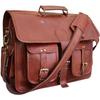 Мужская кожаная винтажная темно-коричневая сумка-мессенджер на плечо для ноутбука, портфель