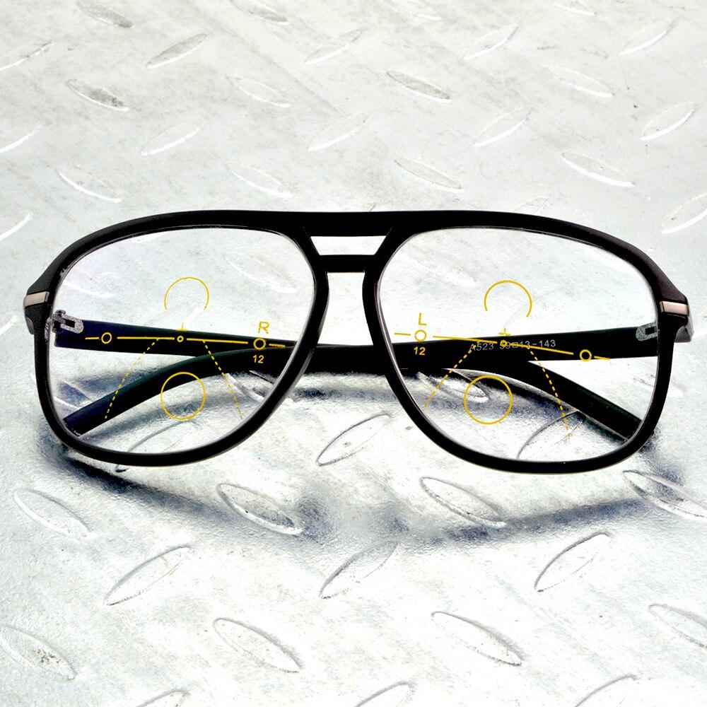 Очки для прогрессивного чтения с двойным мостиком Tr90 ручной работы, большие многослойные очки с многослойным покрытием, от +0,75 до +4, видимость вблизи и вдаль
