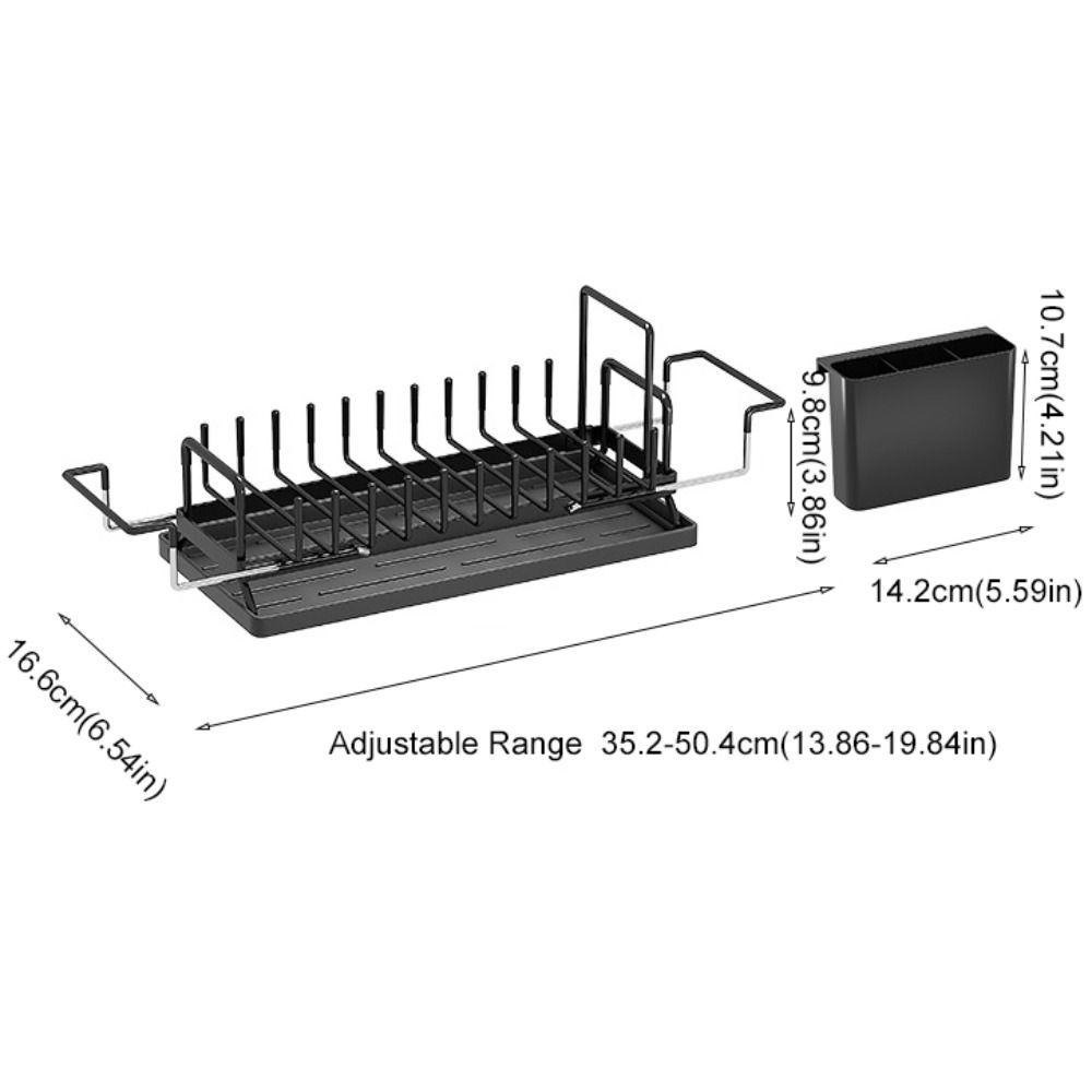 Компактная настольная сушилка для посуды с выдвижным поддоном, стойка для хранения посуды, раковина