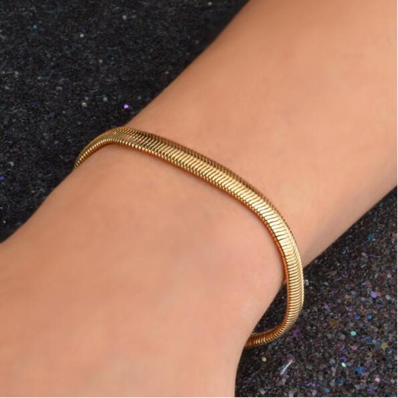 Новые Тонкие Позолоченные 18K золотом 6MM мягкие браслеты-цепочки змейка для женщин мужчин Модные Вечеринки Подарки благородные Украшения
