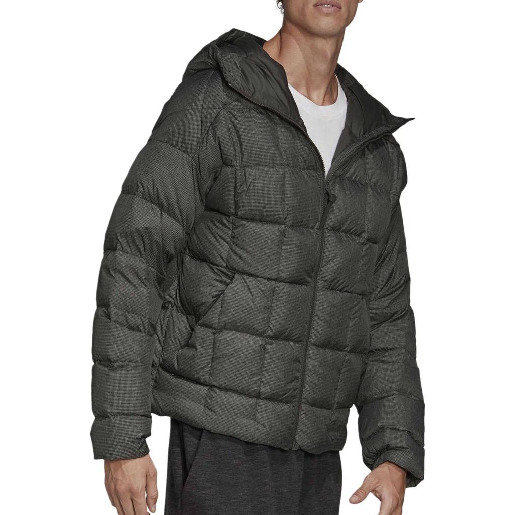 adidas Мужские пуховики Зеленый с капюшоном Умеренный пуховик DZ1449