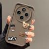 Redmi14c Милый 3D Медведь Кофе Жидкий Силикон Чехол На Для Xiaomi Redmi 14c Mi Poco C75 Ударопрочный Мультяшный Мягкий Чехол Pococ75