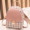 Mini Backpack Crossbody Bag for Teenage Girl Women Plaid Shoulder Purse Fashion Colorblock Ladies Backpack
