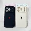 Простой Милый Красный Любовное Сердце Пара Чехол для Телефона Для iPhone 16 Pro Max 17 14 15 11 13 12 XR XS 8Plus Каваи Мягкий Силиконовый Чехол Сумка