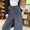 Gray Suit Pants Women's New Autumn High Waist Drape Small High Sense Straight Narrow Wide Leg Pants