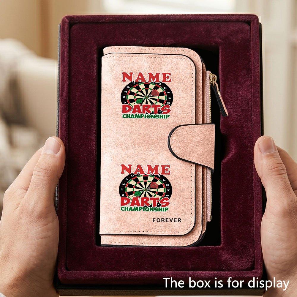 Personalized Dart Tournament Men's Large Capacity Wallet with Business Card Slot and Cash Pocket, Suitable for Formal Occasions and Office Use,