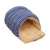 Semi Enclosed Cat Cave Bed Thick Fleece Lining Plush Cushion Indoor Cat Bedding for 10kg Cats Cold Weather
