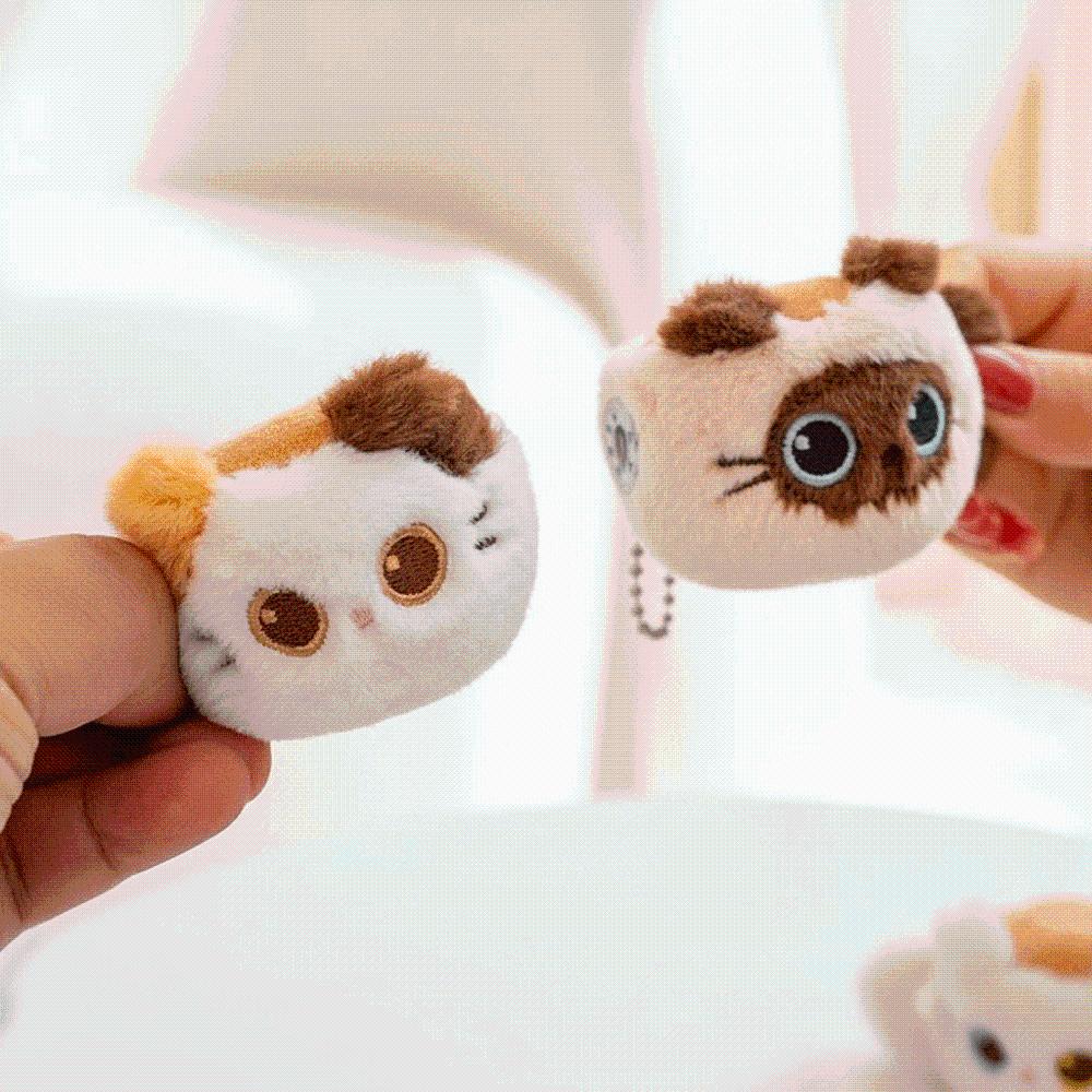 Miniature Magnetic Kitten Ornament Fuzzy Cup Edge Pendant Mini Stuffed Cat Cat Key Chains Office