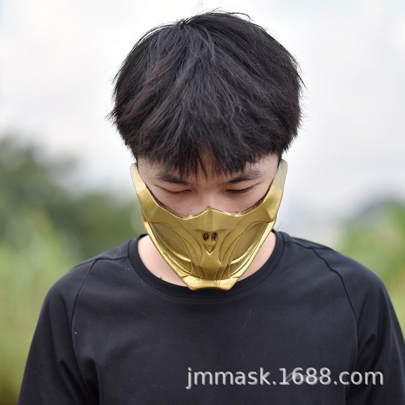 Mortal Kombat Scorpion Mask Prank Funny COS Performance props fighting game halloween headgear
