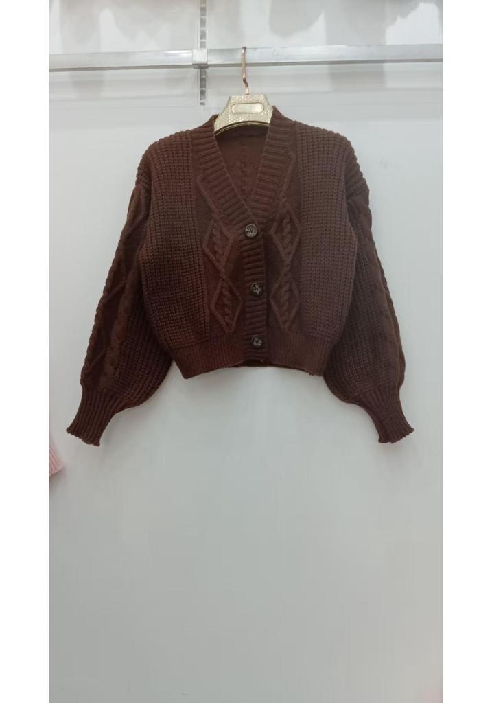 Lazy Autumn/Winter Women's Loose Knit V-neck Cardigan - Japanese Korean Style