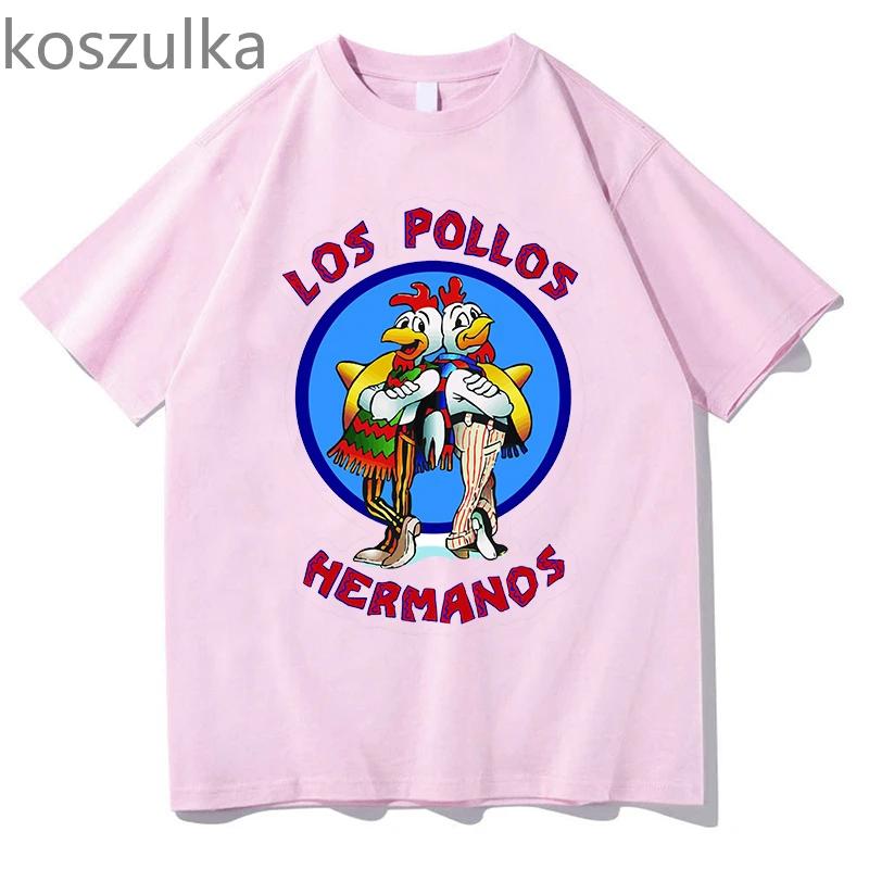 Футболка мужская los pollos hermanos 100% хлопок Breaking Bad LOS POLLOS Chicken Brothers напечатана Желтая смешная футболка мужские рубашки