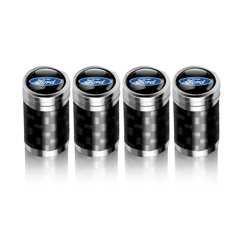 Carbon Fiber Car Wheel Tire Valve Cap Tyre Rim Stem Cover Accessories For Ford Ranger S-Max Focus Galaxy Mondeo Transit Tourneo