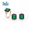 Natural Gemstone Green Agate Ring Earrings Jewelry Set 925 Sterling Silver Fashion Jewelry Gift for Women