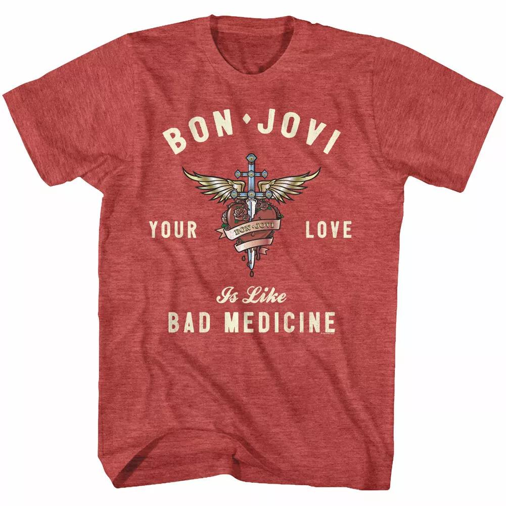 Футболка Bon Jovi Heart And Dagger Red Heather