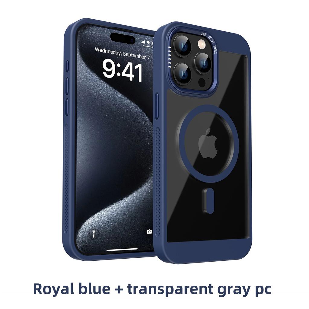 Luxury Magnetic Frame Bumper Case For iPhone 17 16 15 14 13 12 11 Pro Max Plus For Magsafe Acrylic Translucency Protection Cover