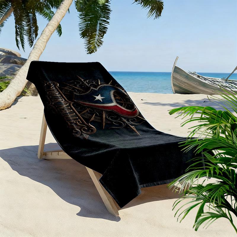Houston Texans Print Beach Towel, Large Soft Quick Dry Towel for Beach Camping Swimming