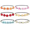 Hand Woven Floral Wreath Crown Adjustable Ribbon Bohemia Garland Headpiece  for Photography Props