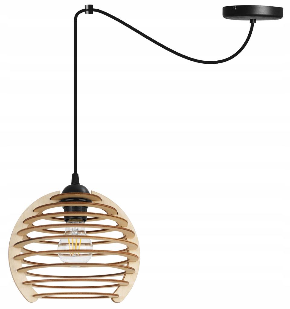 Pendant lamp, chandelier, ceiling, wood, LED lampshade