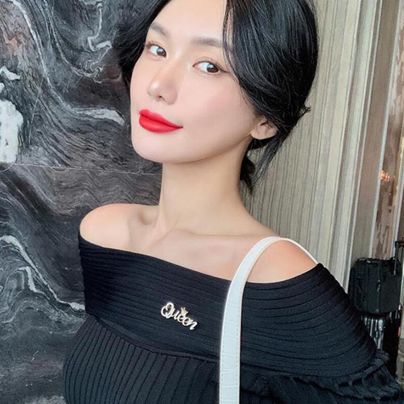 Броши Queen для женщин, двухцветная брошь с буквами короны для вечеринки и офиса