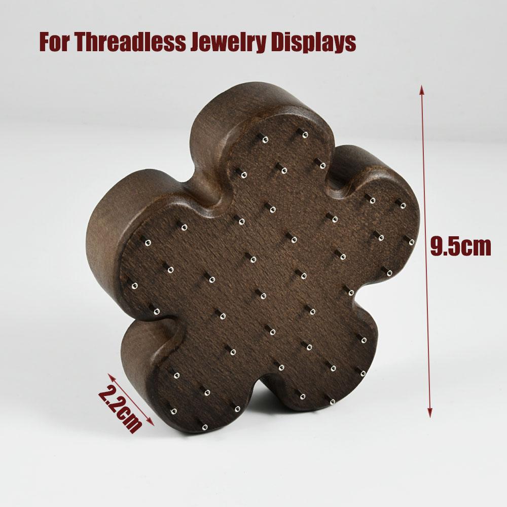 1 шт. деревянная витрина для пирсинга, футляры в форме цветка и сердца, подставка для сережек, пирсинга живота, губ, языка, ювелирных изделий из цельного дерева