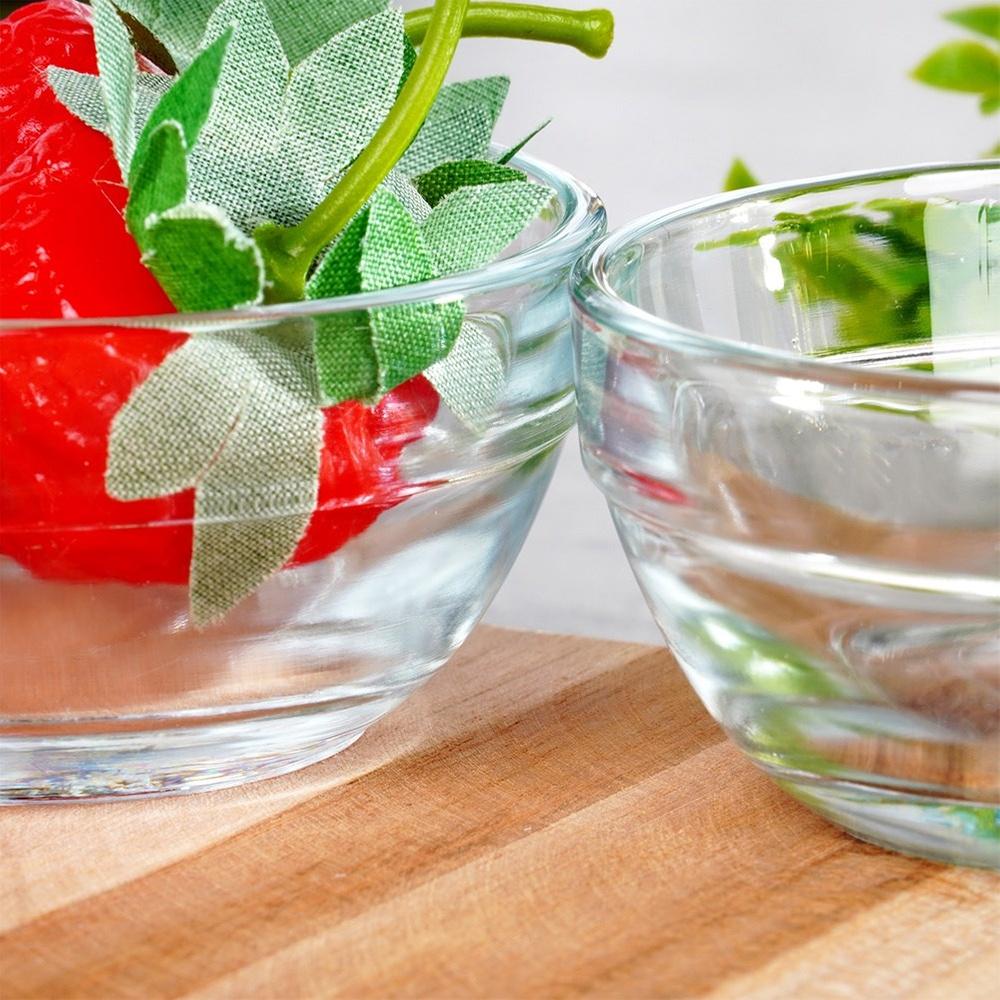6x Glass Dip Sauce Bowl, Sauce Boat, Dip Bowl, Container, 7.5 cm, 80 ml