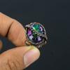 Mystic Topaz Gemstone Copper Wire Wrapped Handmade Jewelry Ring Gift For Woman