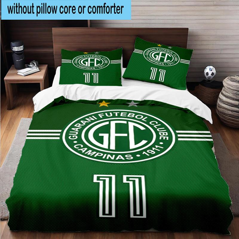 3pcs Football Club Emblem Printed Bedding Set Duvet Cover Closure Includes 1 Duvet Cover & 2 Pillowcases Bedding Sets Home Decor Gifts