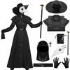 Joyasslly Halloween Cosplay Cape with Plague Crow Medieval Doctor Robe and Hat for School Cultural and Events Mask, Men's Costume, Set, Parties,