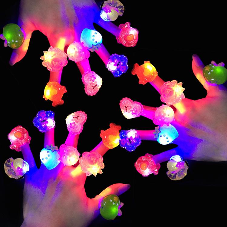 1/5/10Pcs Children's Toys Cartoon Luminous Led Rings 5/10Pcs Color Random Paty Birthday