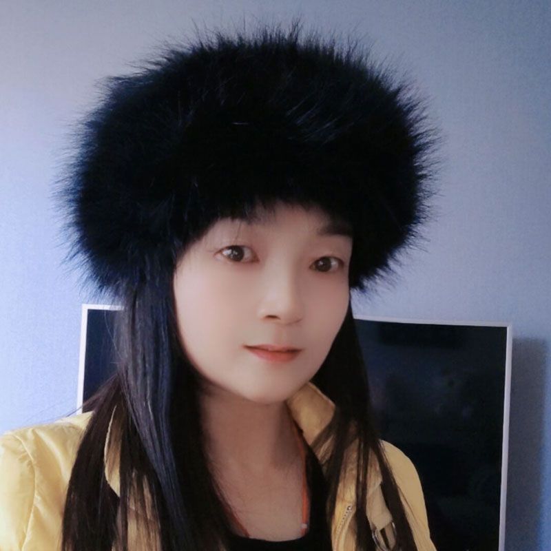 Новая шляпа с большим обхватом головы, шляпа с открытым верхом из искусственного лисьего меха, теплая осенью и зимой, пушистая шляпа-кольцо без верха, модная девушка