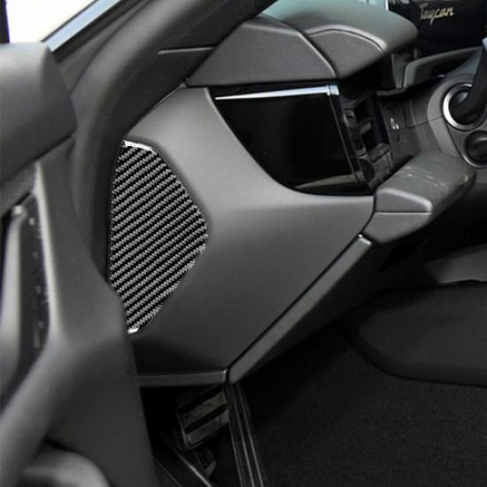 2Pcs Carbon Fiber Interior Door Anti-collision Cover Trim For Porsche Taycan