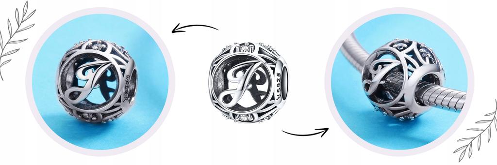 Charms Letter J 925 Letter Bead Pendant Charms Pr 925