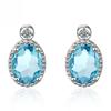 Stud Earrings Femininity Artificial Blue Crystal Earrings Ear Accessories
