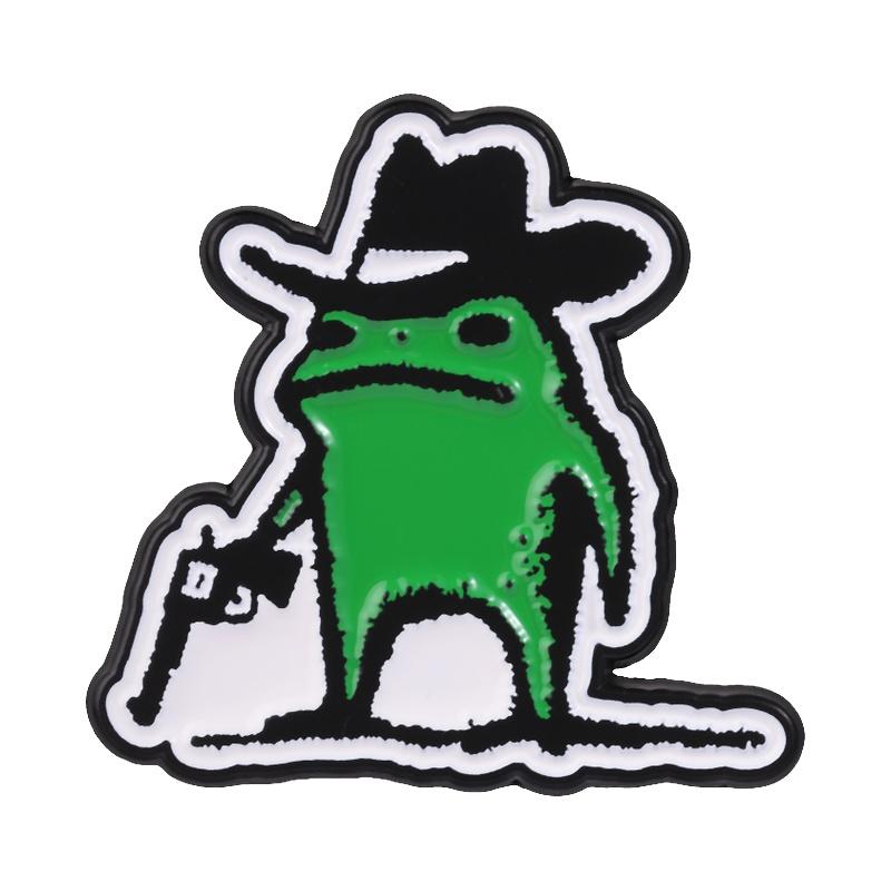 Cute Meme Frog Badges Kawaii Amphibian Slogan WARNING WILL BITE Enamel Pin Don't Froget To Drink Water Brooch Accessories