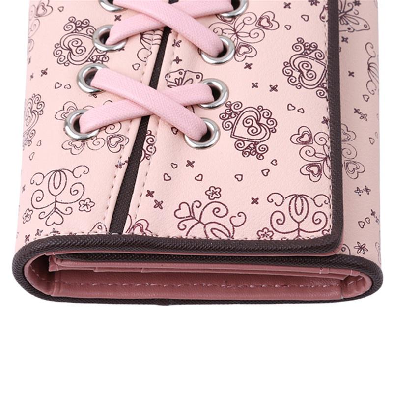 Women's Long Bow Wallet - Zippered Checkbook Style Coin Purse with Card Slots Elegant Checkbook Clutch for Daily Use