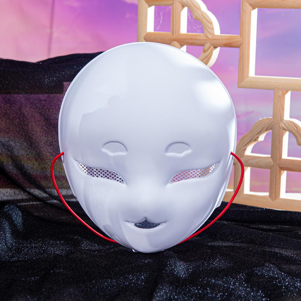 Очаровательная маска для лица белой лисы для детей с сетчатым дизайном и деталями ручной работы