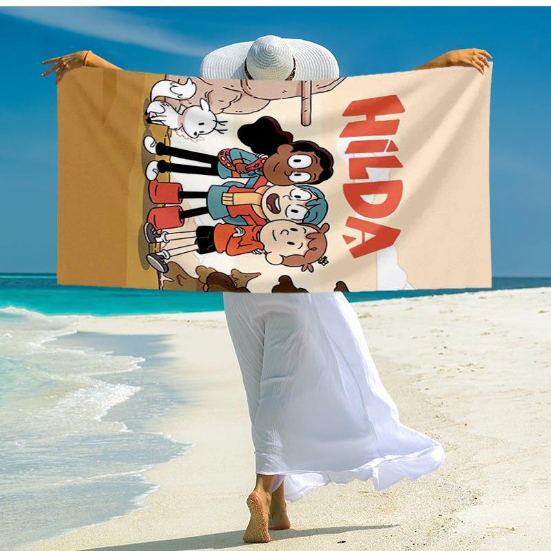 Ultra-Soft Beach Towel with Hilda Theme,Ideal for Pool - Camping, Diving - Perfect Travel Essential, Vibrant Beach Towel.