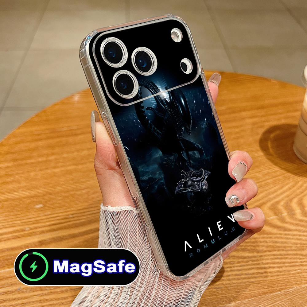 Alien Romulus Mobile Cell Phone Case for iPhone 17 16 15 14 13 12 11 Air Pro Max Plus Mini Magsafe Clear Colorful Cover Cover