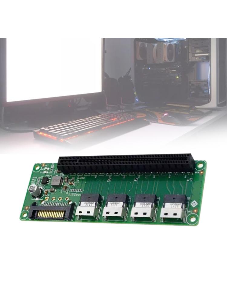 Переходники для слота PCIe x16 Плата-конвертер 4 порта SlimSAS-8654 к разъемам карты расширения слота PCIe x16 для сервера