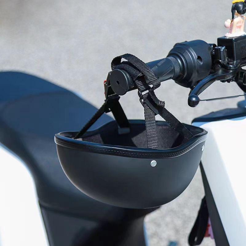 Vintage Motorcycle Cruiser Helmet Half Face German Helmet Motorcycle Helmet Bright Black Car-styling