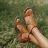 Large Size Sandals Women's 20 Summer New Excellent Thick-soled Wedge Heel Open-toed Sandals Fashion Women's Shoes