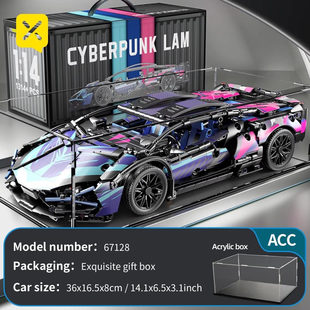 1314PCS Speed Car Building Blocks Set Adults Technology Build Model Setting Supercar Bricks Puzzle Toys Boys Car Gift With Light